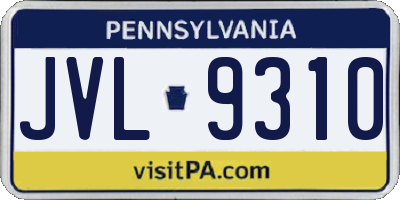 PA license plate JVL9310