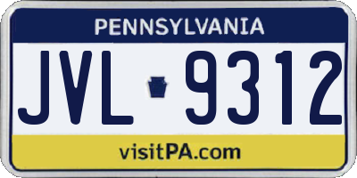 PA license plate JVL9312