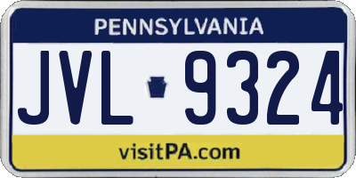 PA license plate JVL9324