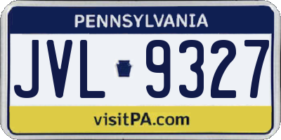 PA license plate JVL9327