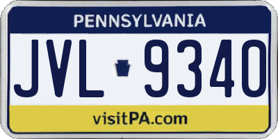PA license plate JVL9340