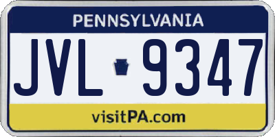PA license plate JVL9347