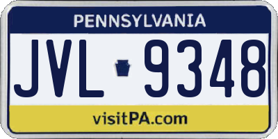 PA license plate JVL9348