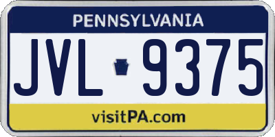 PA license plate JVL9375