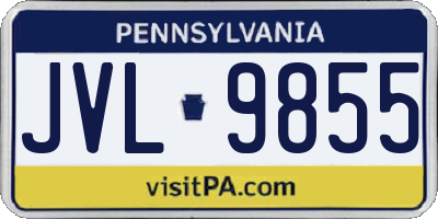 PA license plate JVL9855