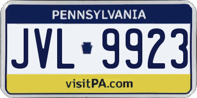 PA license plate JVL9923