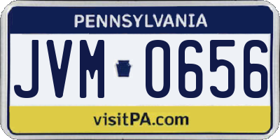 PA license plate JVM0656