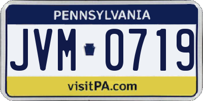 PA license plate JVM0719