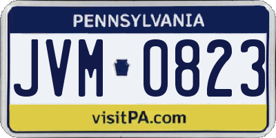 PA license plate JVM0823