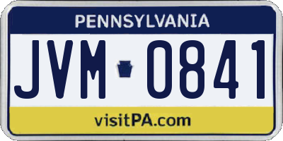 PA license plate JVM0841