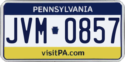 PA license plate JVM0857