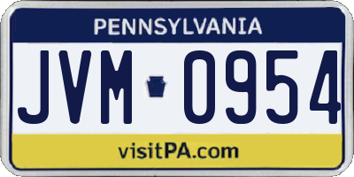 PA license plate JVM0954
