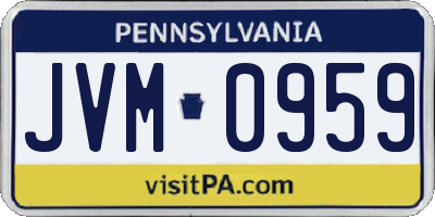 PA license plate JVM0959