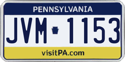 PA license plate JVM1153