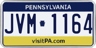 PA license plate JVM1164