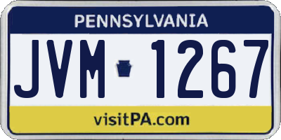 PA license plate JVM1267