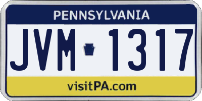 PA license plate JVM1317