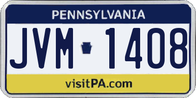 PA license plate JVM1408