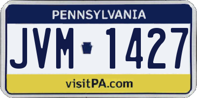 PA license plate JVM1427