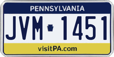 PA license plate JVM1451