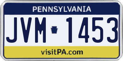 PA license plate JVM1453