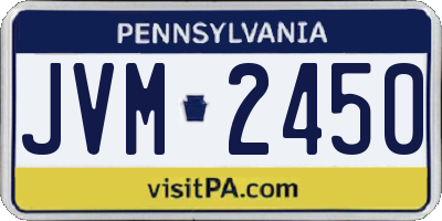 PA license plate JVM2450