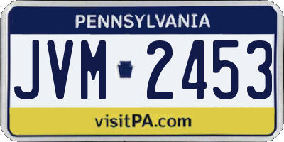 PA license plate JVM2453