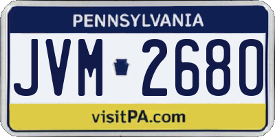 PA license plate JVM2680
