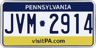 PA license plate JVM2914
