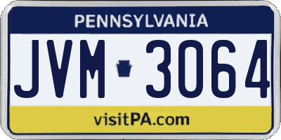 PA license plate JVM3064