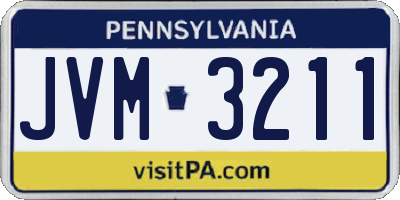 PA license plate JVM3211
