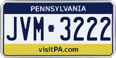PA license plate JVM3222