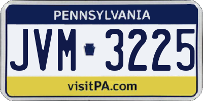 PA license plate JVM3225