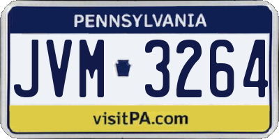 PA license plate JVM3264