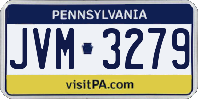 PA license plate JVM3279