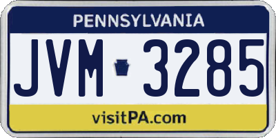 PA license plate JVM3285