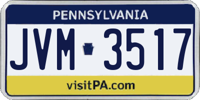 PA license plate JVM3517