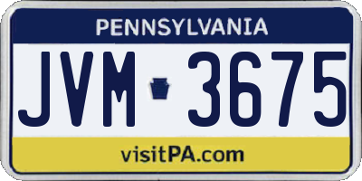 PA license plate JVM3675