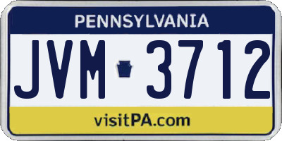 PA license plate JVM3712