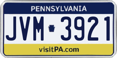 PA license plate JVM3921