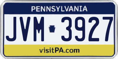 PA license plate JVM3927