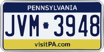 PA license plate JVM3948