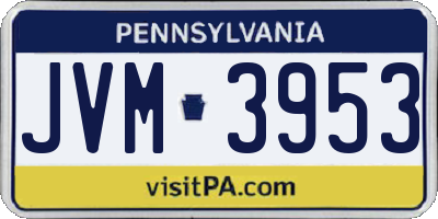 PA license plate JVM3953