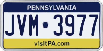 PA license plate JVM3977