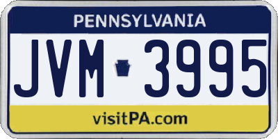 PA license plate JVM3995