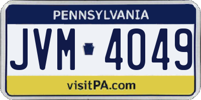 PA license plate JVM4049