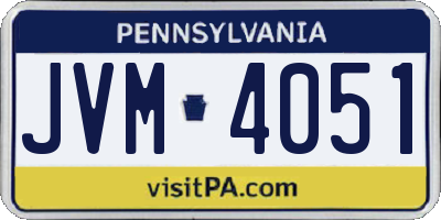 PA license plate JVM4051