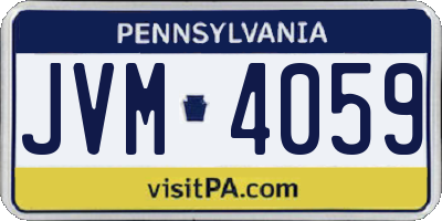 PA license plate JVM4059