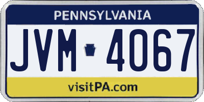 PA license plate JVM4067