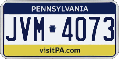 PA license plate JVM4073